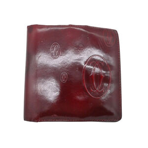 Cartier Red Double C Logo Bifold Shiny Leather Must de Wallet